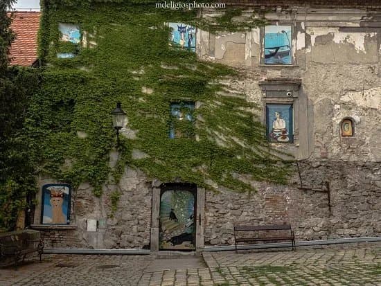 House with art in windows