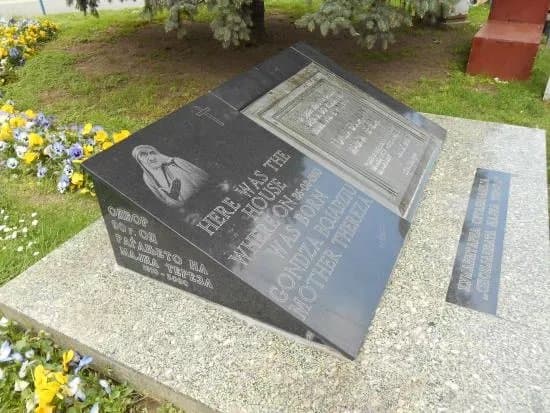 Memorial plaque of Mother Teresa's birth house