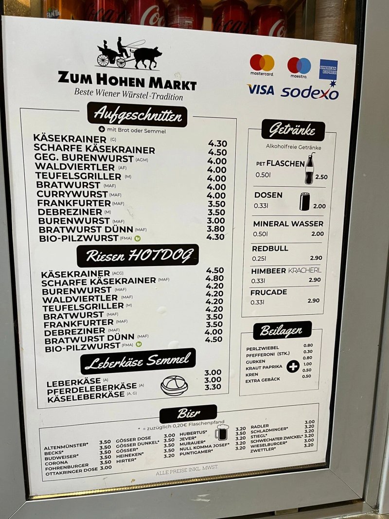 Wurstelstand am Hohen Markt