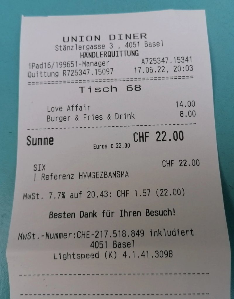 Union Diner Steinenvorstadt