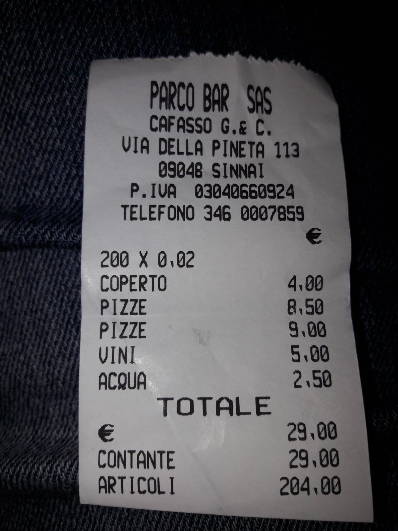 PARCO BAR  pizzeria