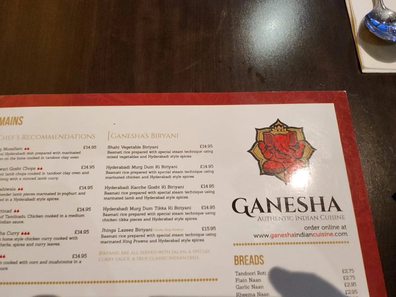 Ganesha Authentic Indian Cuisine