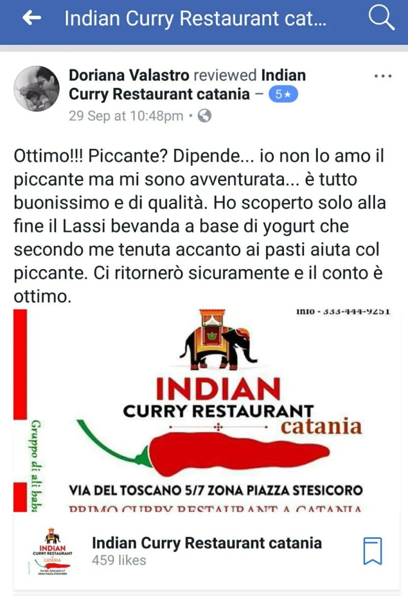 Indian Curry Restaurant Catania