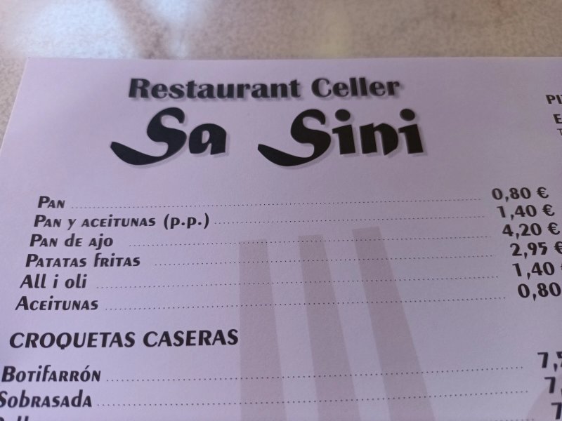 Restaurante Pizzeria Celler Sa Sini