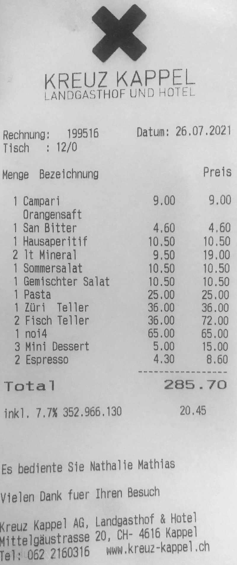 Restaurant Kreuz Kappel