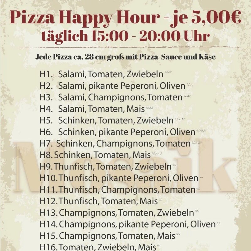 russische Kuche Mosaik Pizzeria Lokal
