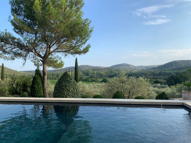 Typical mediterranean country house in a green setting. Salagou lake