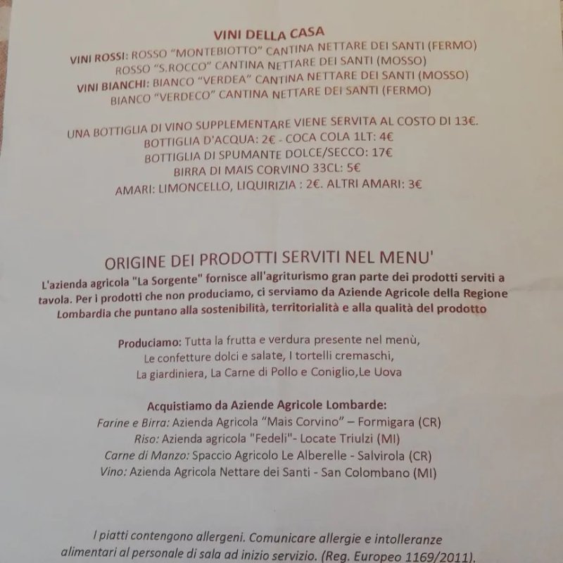 Agriturismo La Sorgente