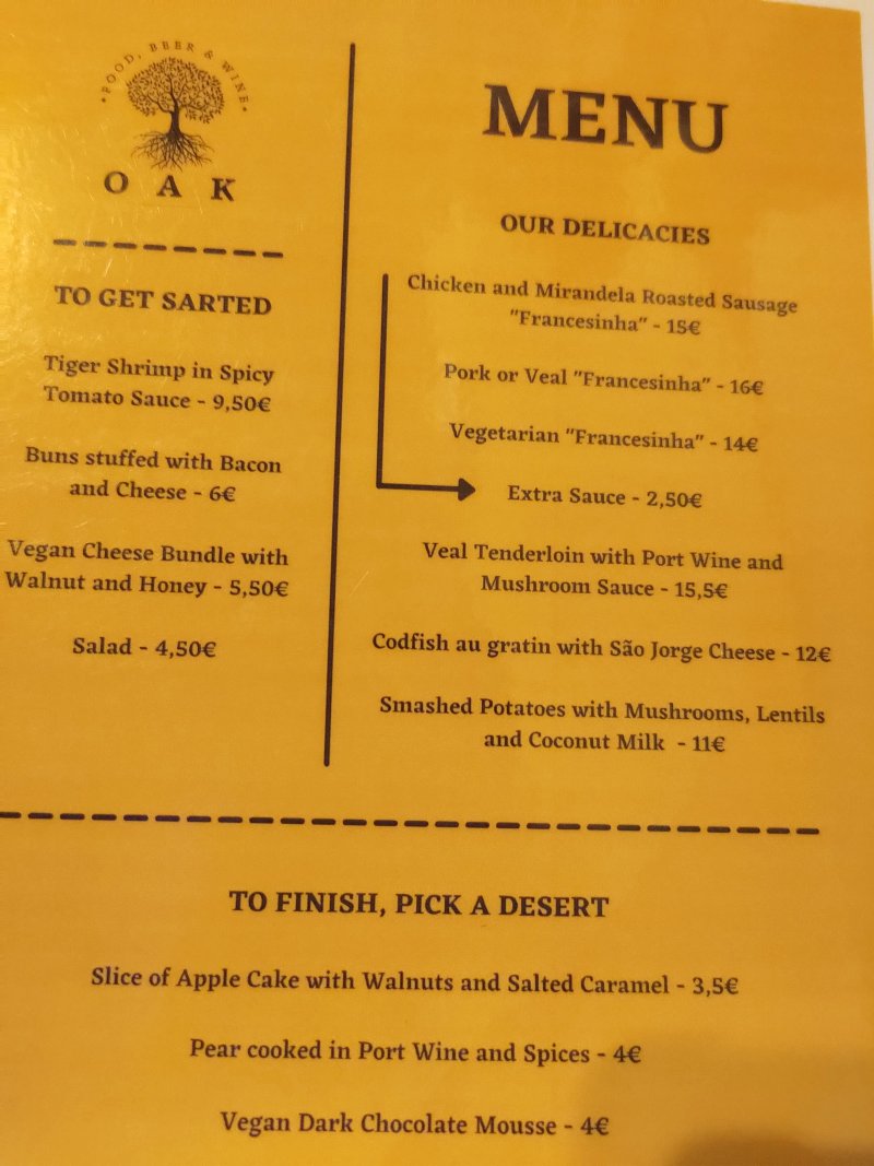 OAK Food, Beer & Wine