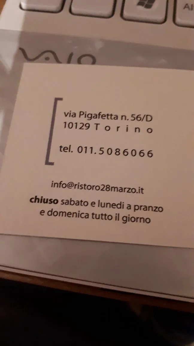 Ristoro 28 Marzo