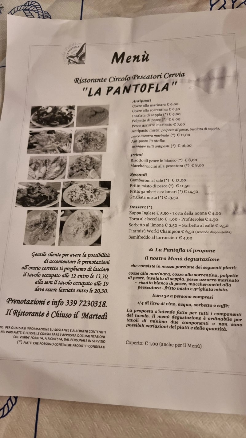 Ristorante Circolo dei Pescatori Cervia - La Pantofla
