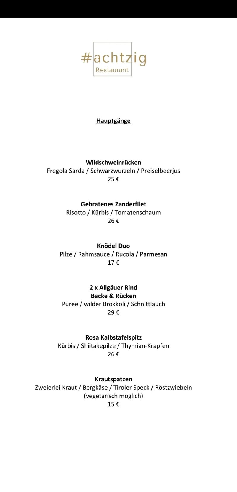 Restaurant #achtzig