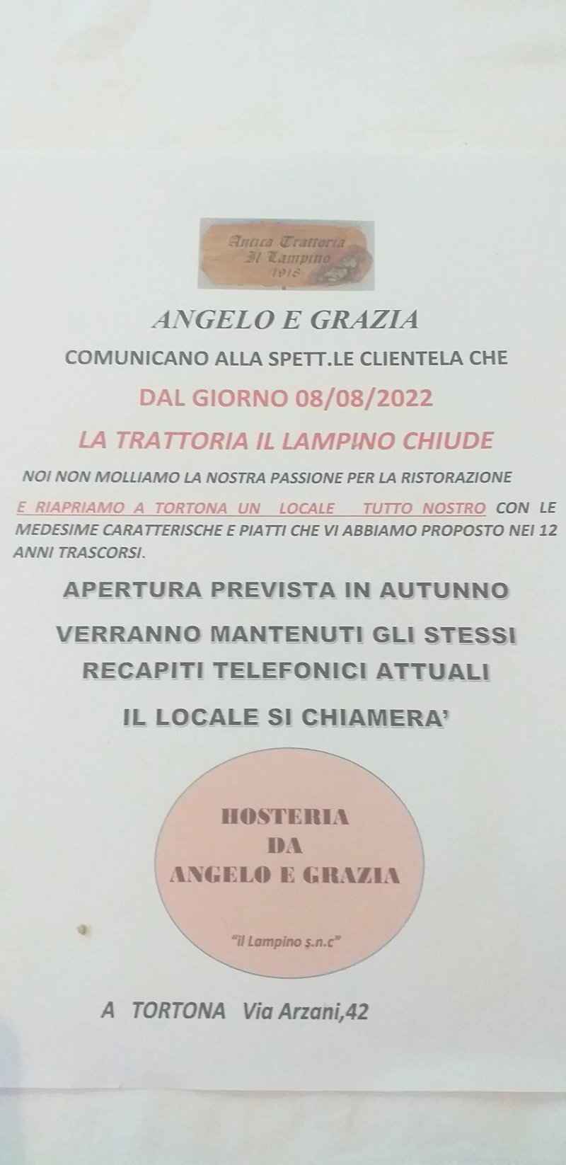 La Locanda di Angelo e Grazia