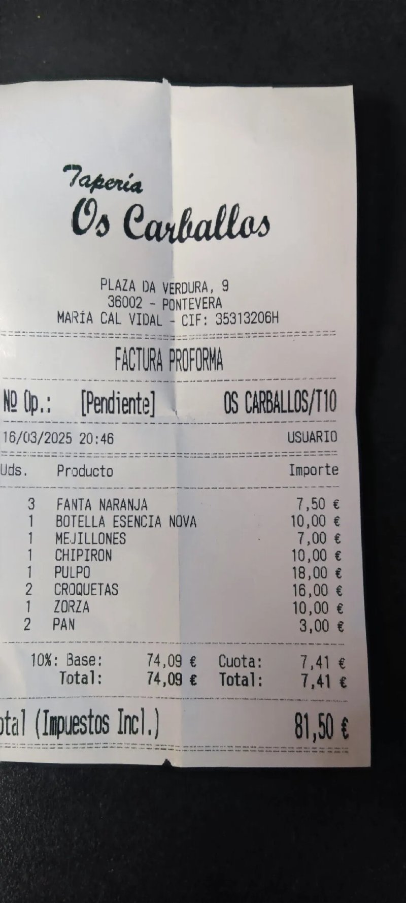 Taperia Os carballos