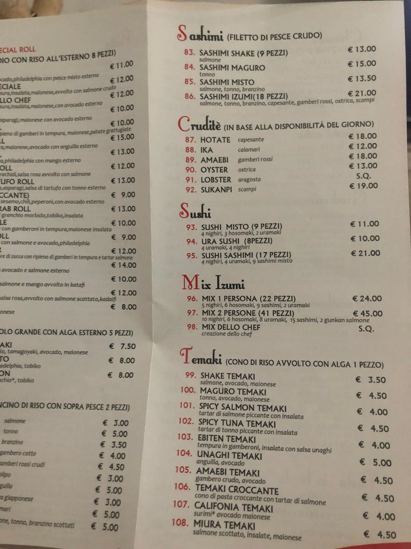 Izumi sushi