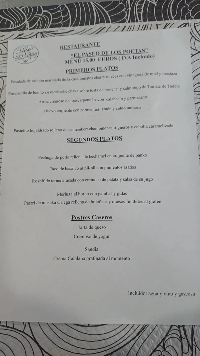 Restaurante El Paseo De Los Poetas