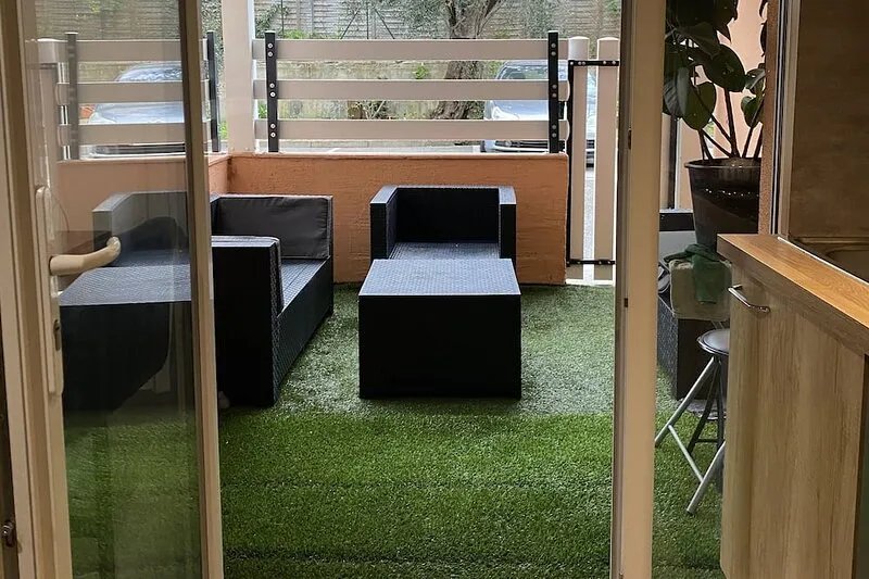 Apartment 5 min walk from the seaside 58m2Parking space with pergola