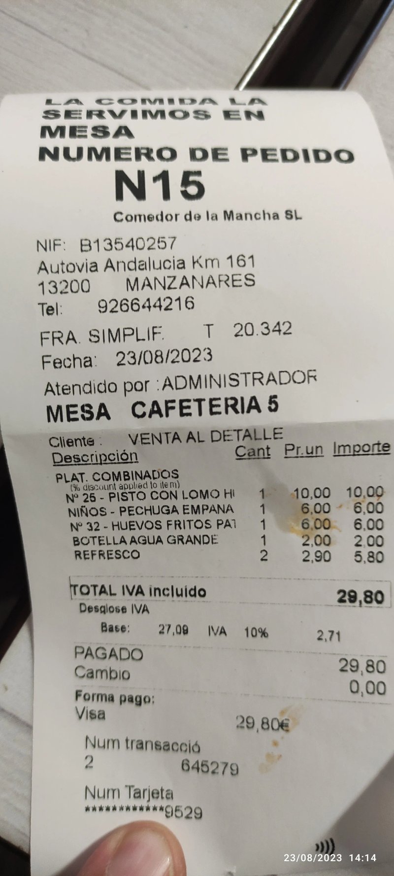 Comedor de la Mancha