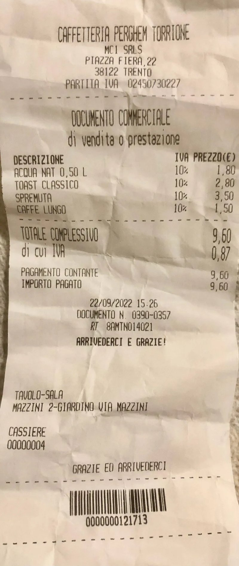 Caffetteria Perghem Torrione