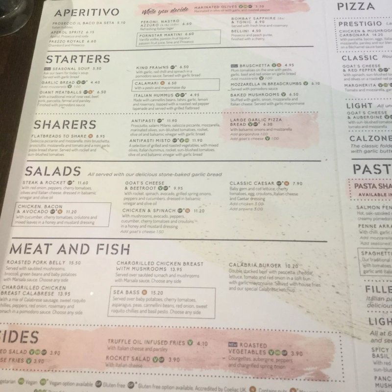 Prezzo Italian Restaurant Lymington