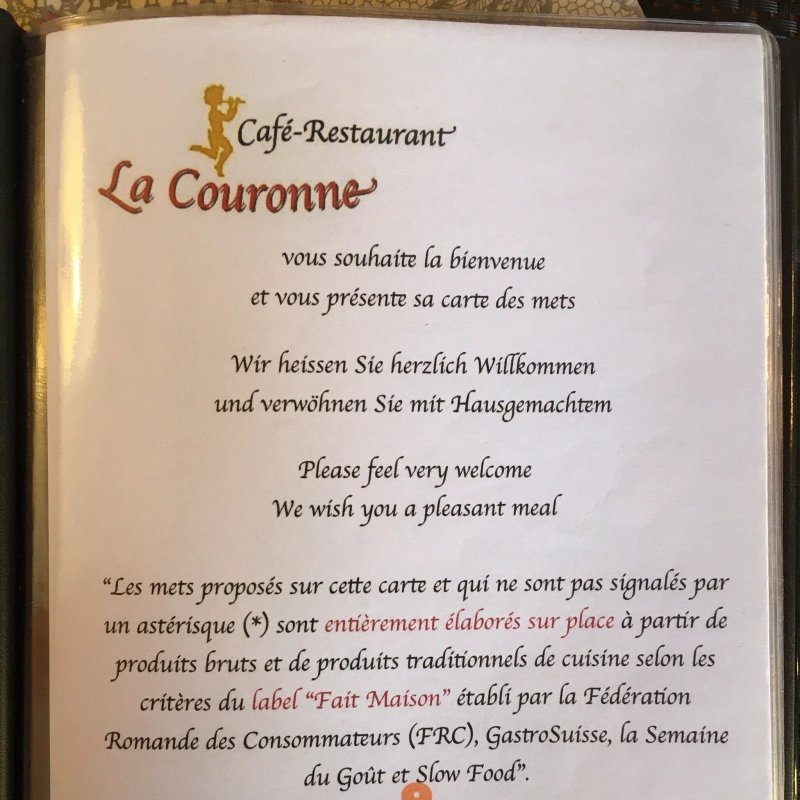 Auberge de la Couronne Restaurant