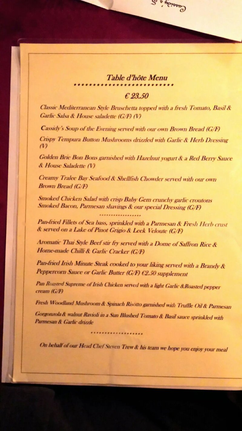Cassidy's Restaurant Tralee
