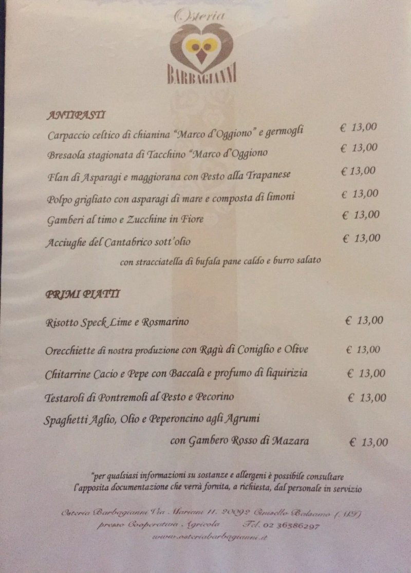 Barbagianni Osteria•bistrot