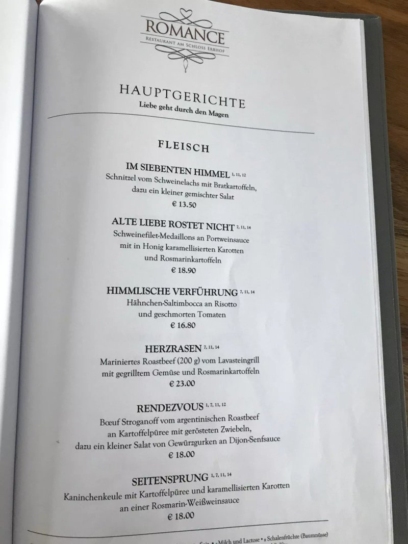 Restaurant Romance am Schloss Erbhof