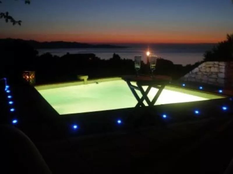 Spectacular sea view from the pool, as if on the deck of a boat.