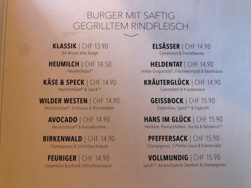 HANS IM GLUECK Burgergrill & Bar