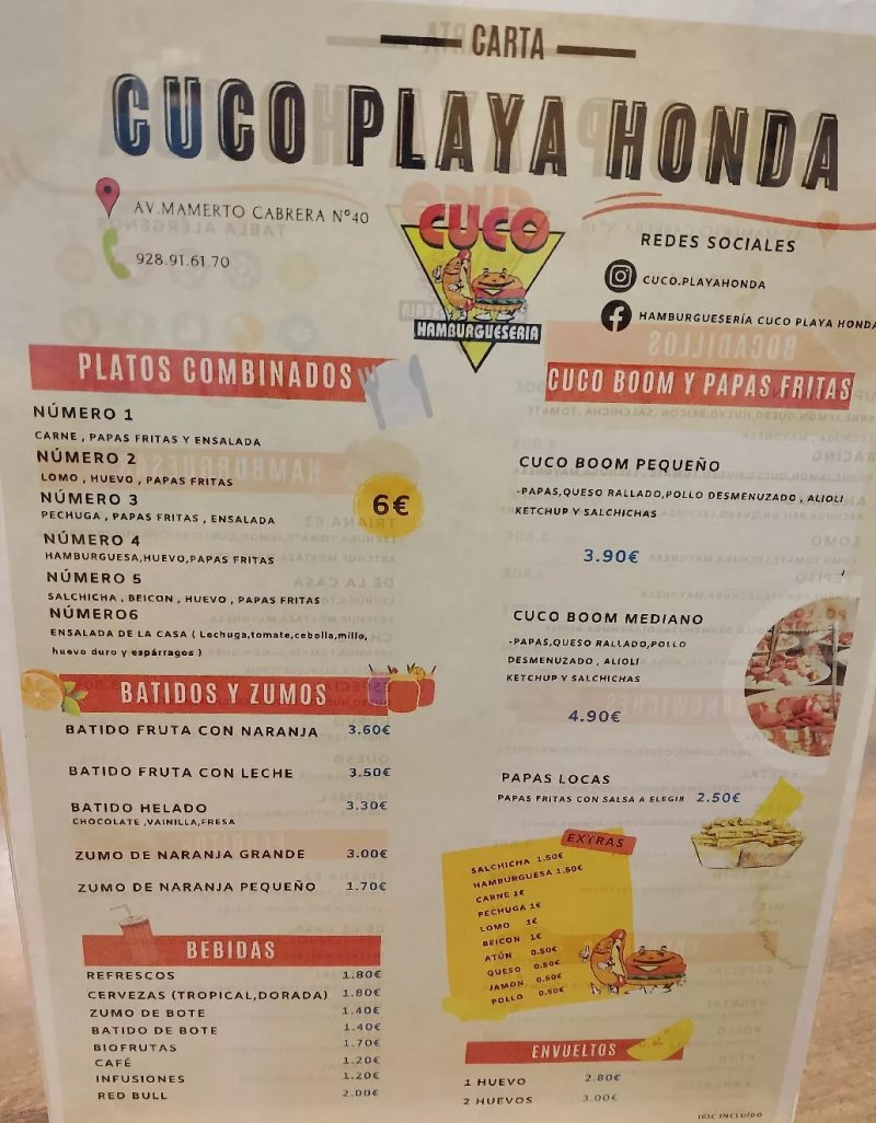 Hamburgueseria Cuco Playa Honda