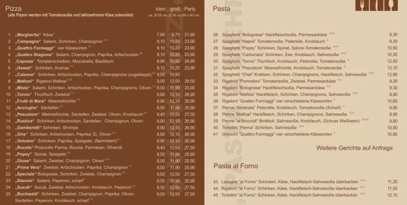 Giuse's Pizza, Pasta und mehr