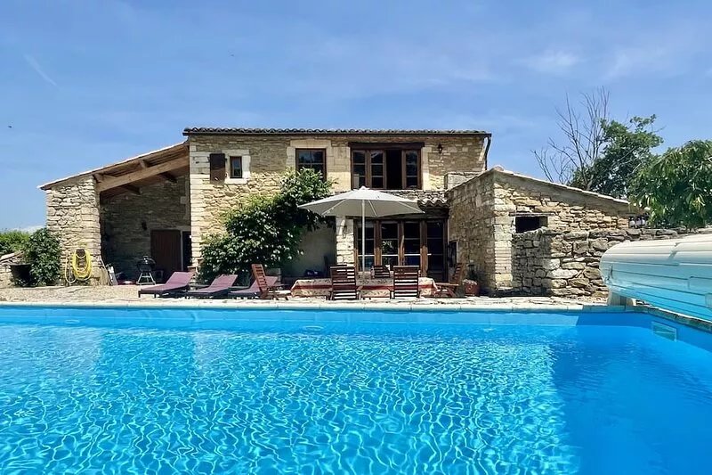Stunning Provence Hilltop Salazac Farmhouse with views, private pool and air con