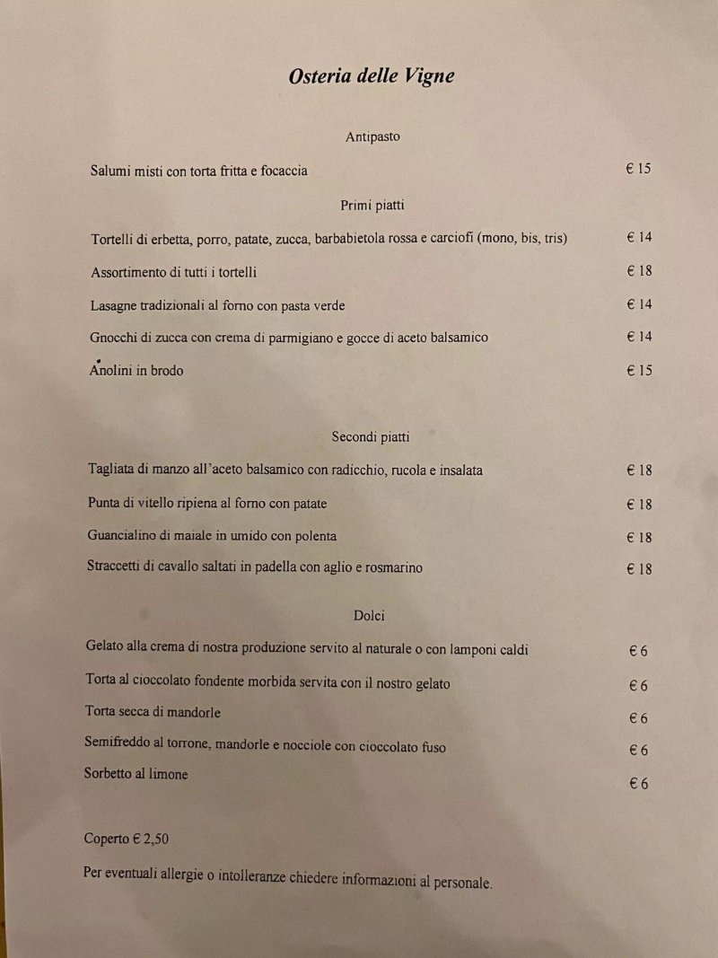 Osteria delle Vigne