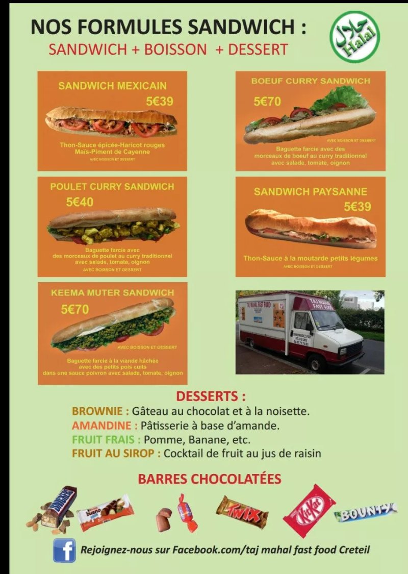 Taj Mahal Fast Food Creteil