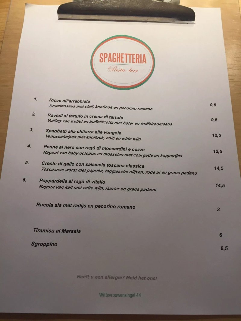 Spaghetteria Utrecht Wittevrouwensingel