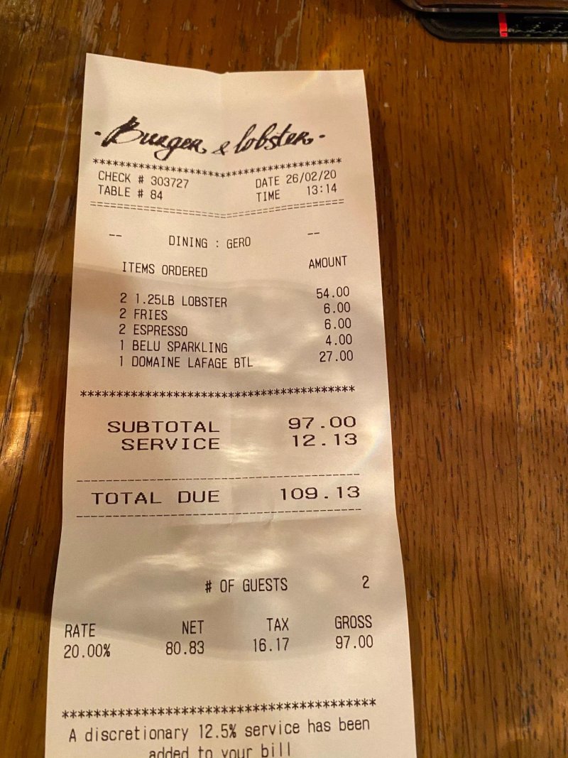 Burger & Lobster Oxford Circus
