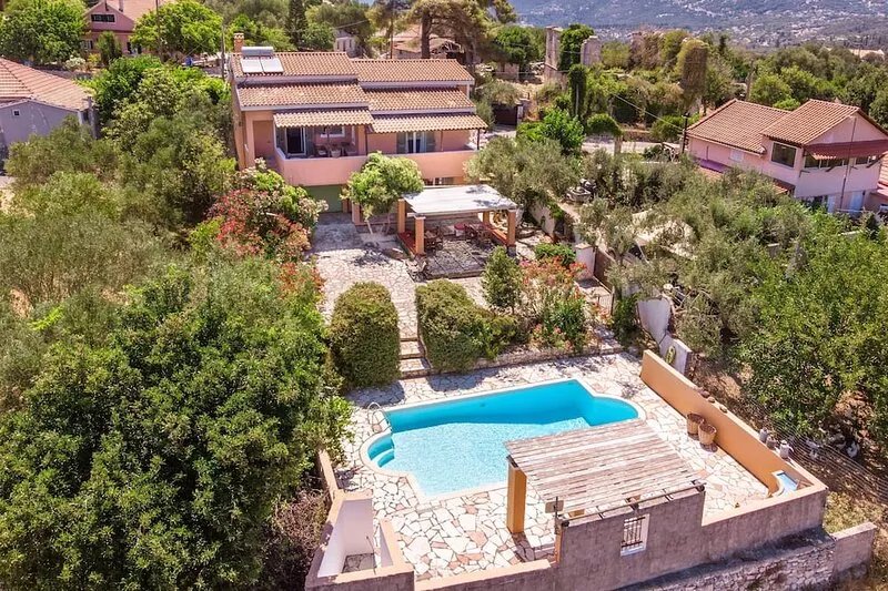 Superb villa with private pool in a stunning location above Myrtos bay