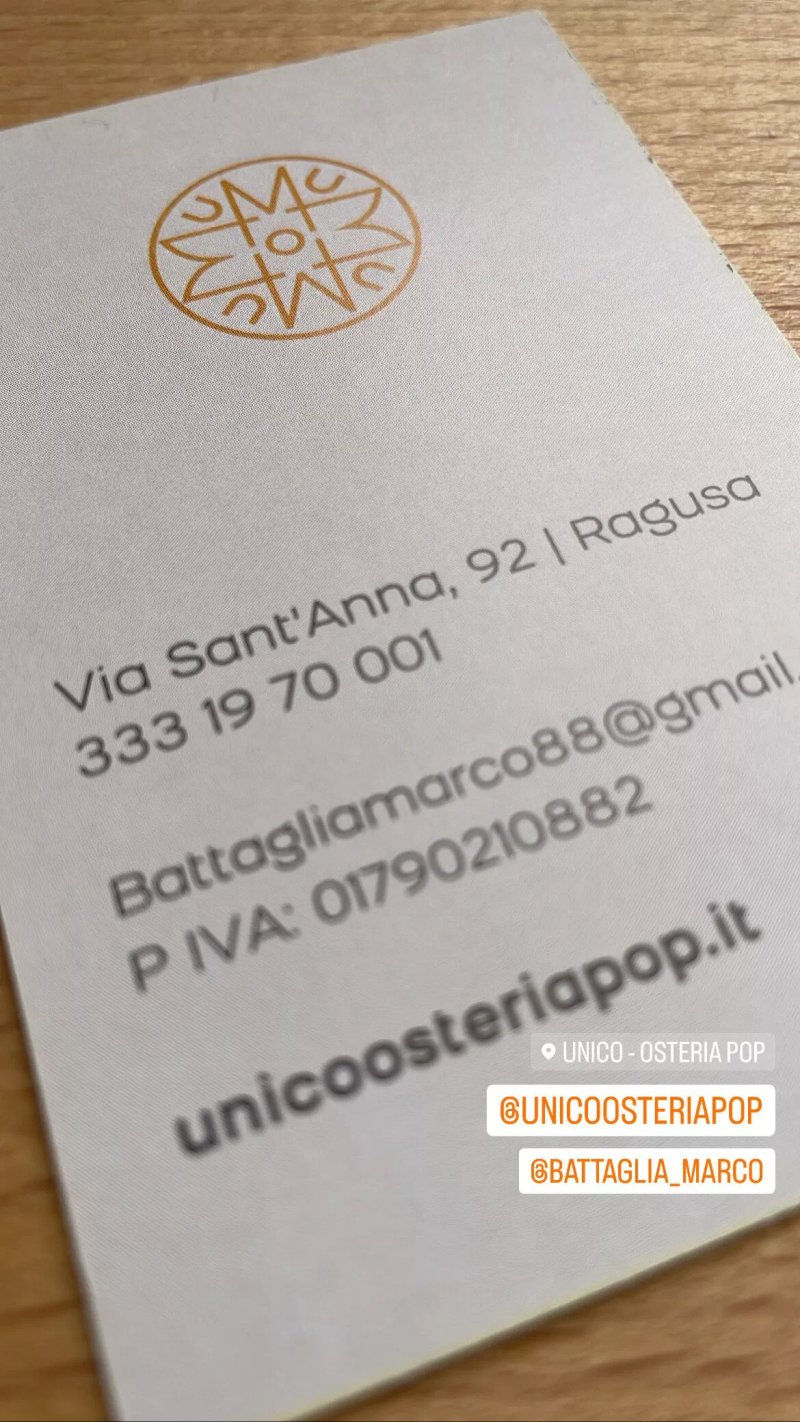 UNICO - Osteria Pop