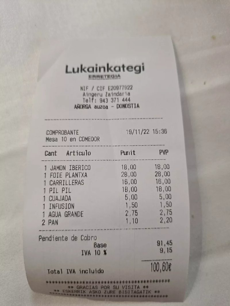 Restaurante Lukainkategi Jatetxea