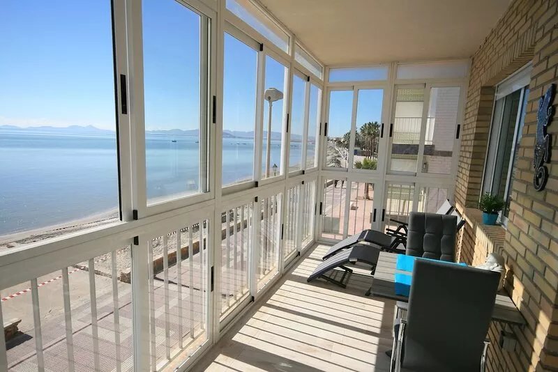 Front line beach apartment, with amazing views accross the Mar Menor