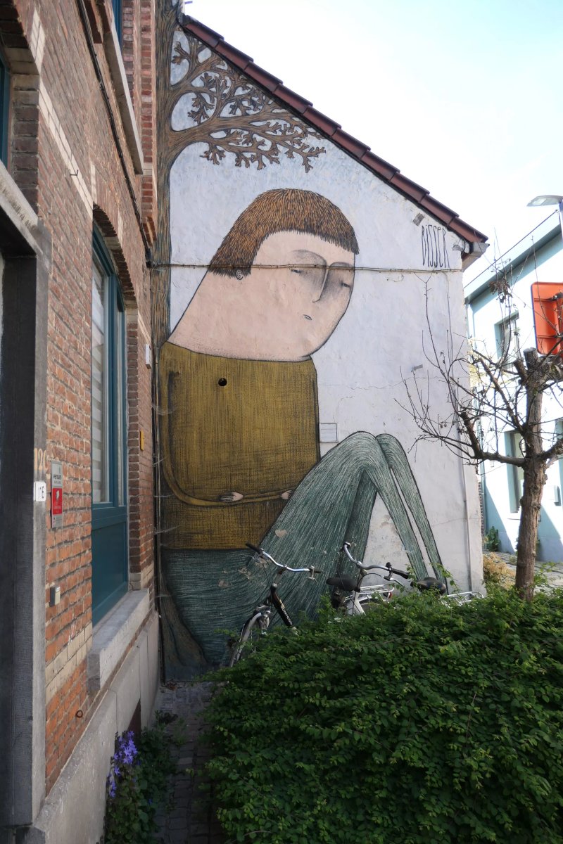Sitting Young Man Mural