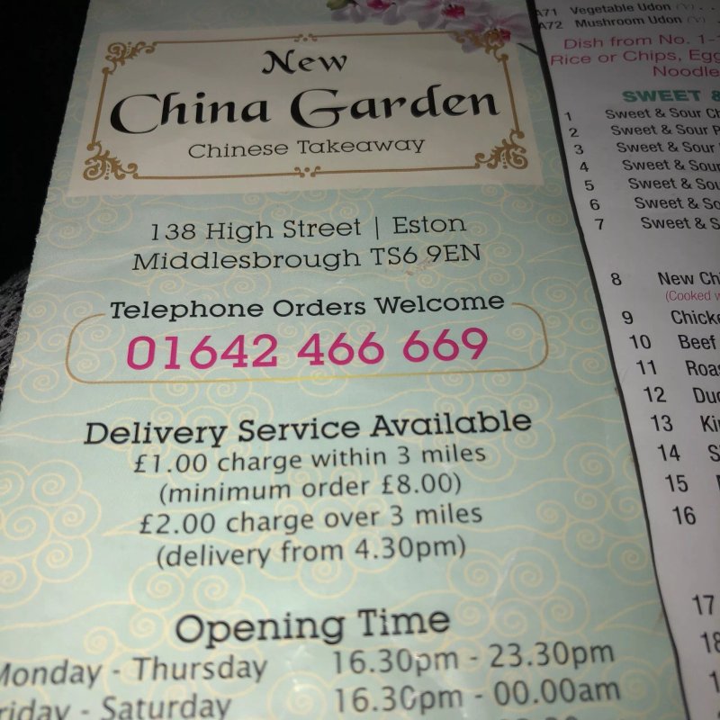 New China Garden Chinese Takeaway