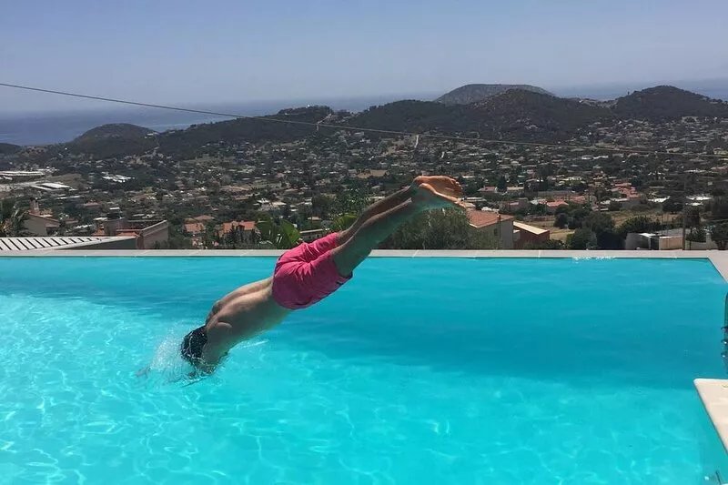 Villa with pool in Anavyssos - View to Saronikos