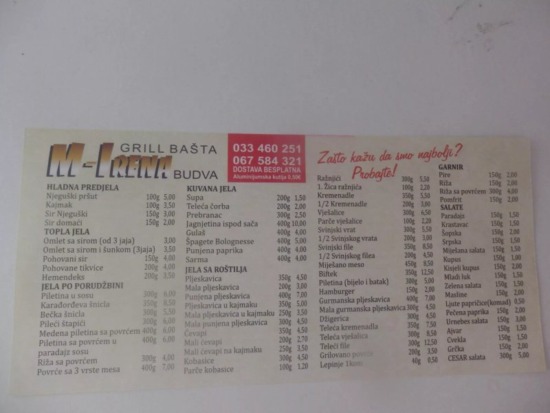 Restoran M-Irena Budva