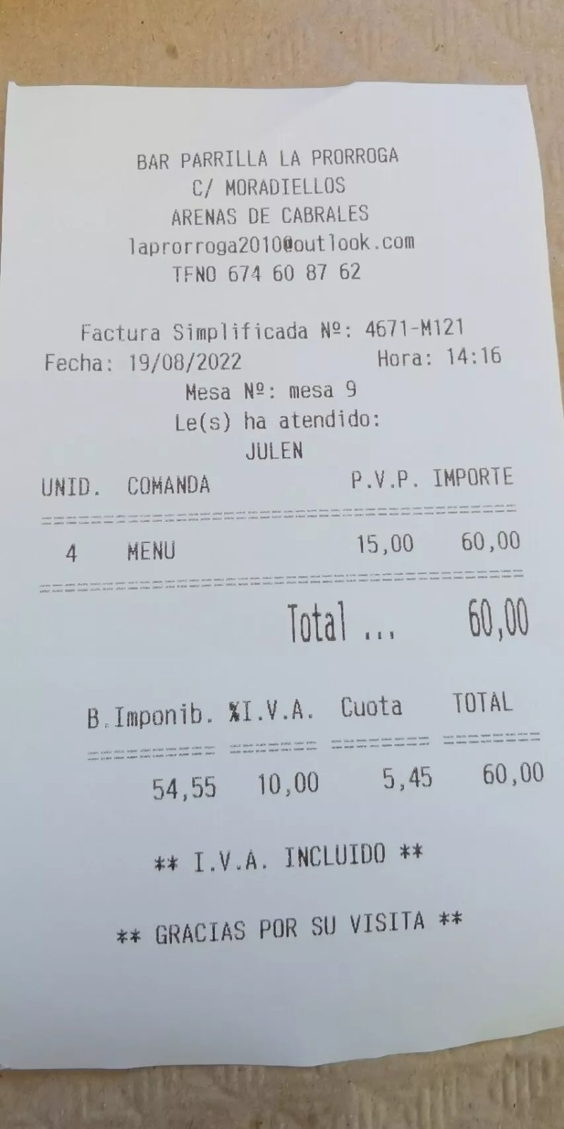 La Prorroga 116' Bar-parrilla