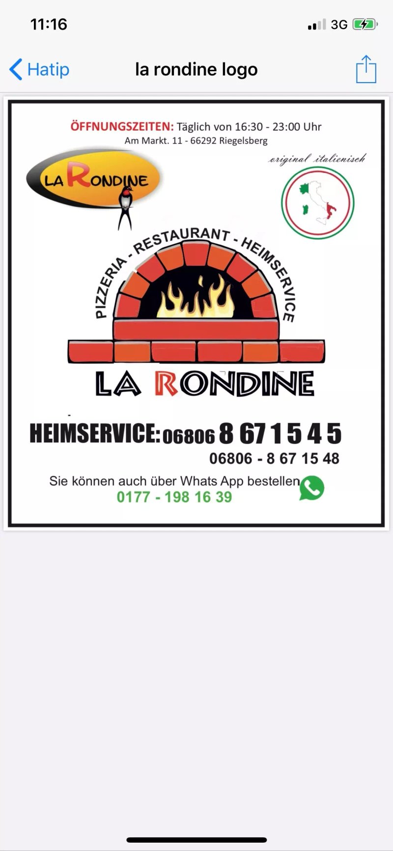 Pizzeria Heimservice La Rondine riegelsberg