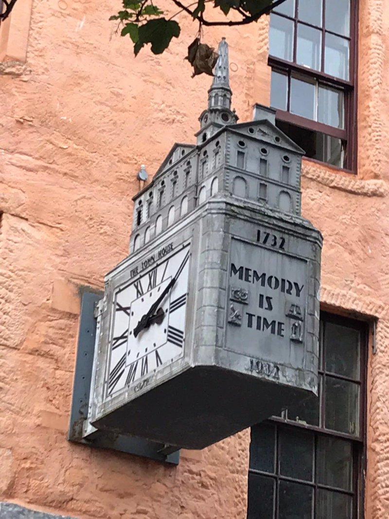 Clock With Model Of Town Hall