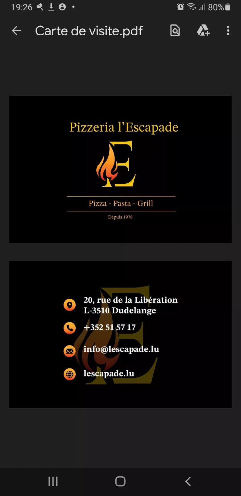 Pizzeria L'Escapade