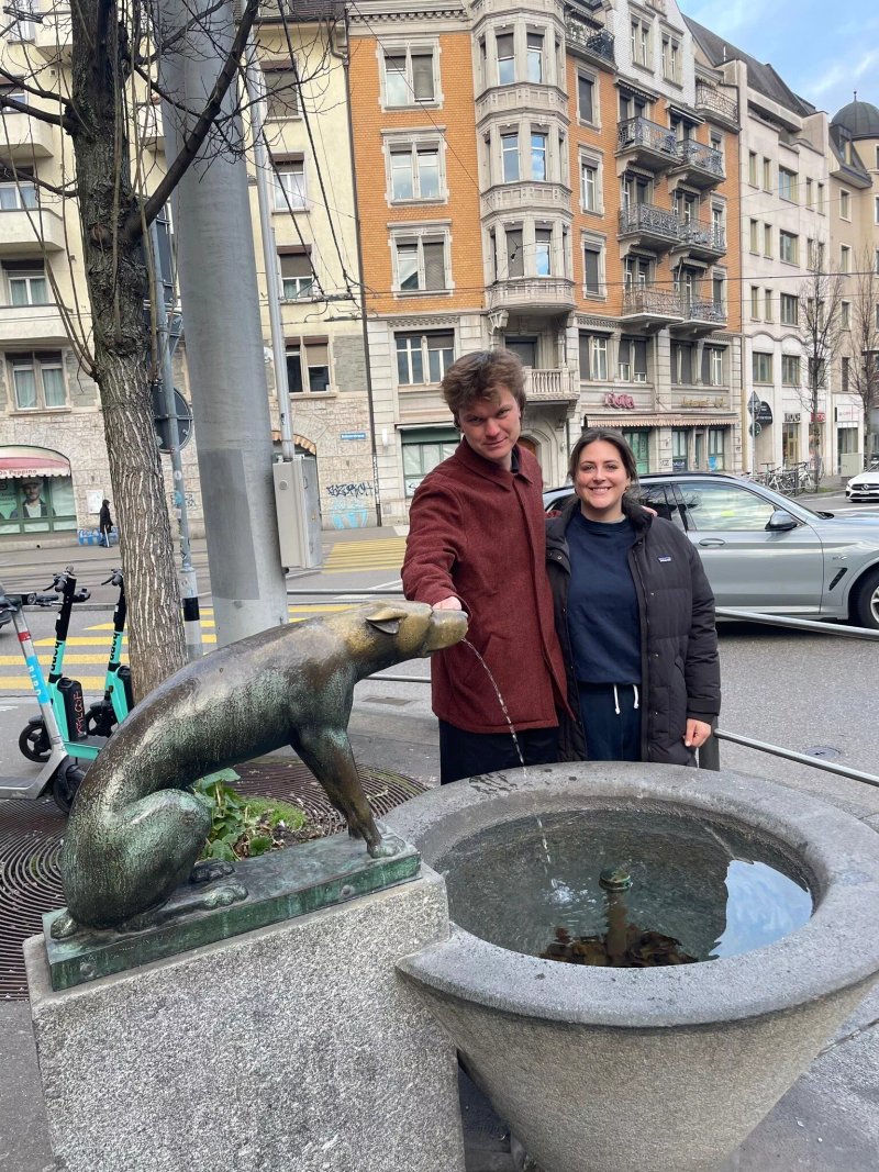 Bronze Dog Fountain